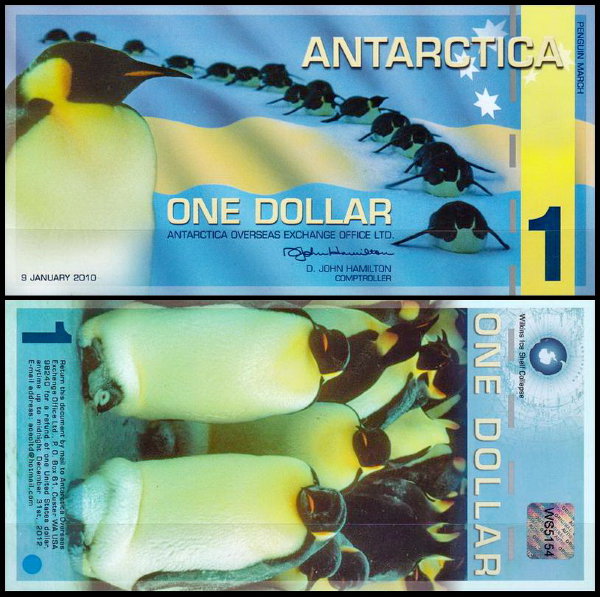 Антарктические территории 1 доллар 2010 год. UNC
