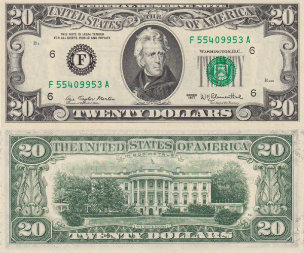 США 20 долларов 1977 (UNC Pick 465) Federal Reserve Note