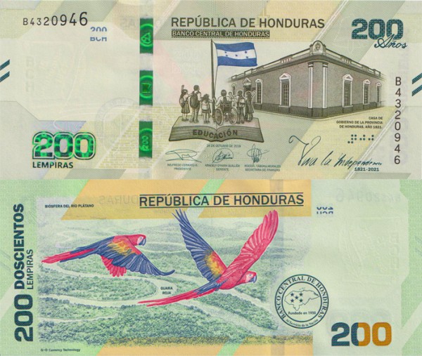 Гондурас 200 лемпир 2021 (UNC Pick 105)