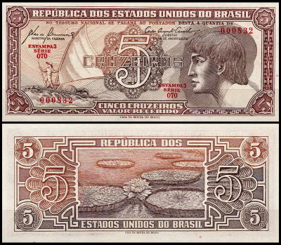 Бразилия 5 крузейро 1961-1962 (UNC Pick 166a) Подпись 8