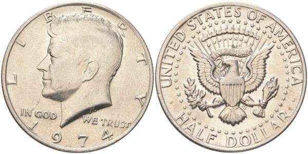 США, 50 центов 1974 год