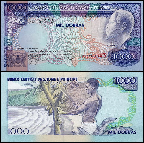 Сан-Томе и Принсипи 1000 добра 1993 (UNC Pick 64)