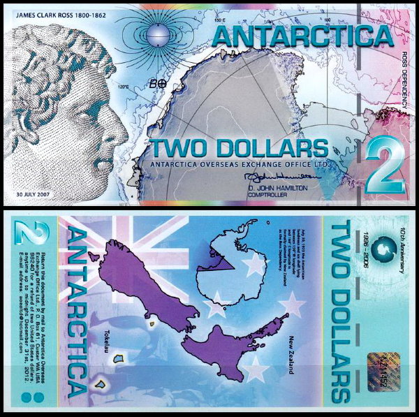 Антарктические территории 2 доллара 2007 год. UNC