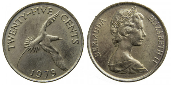 Бермудские острова, 25 центов 1979 год