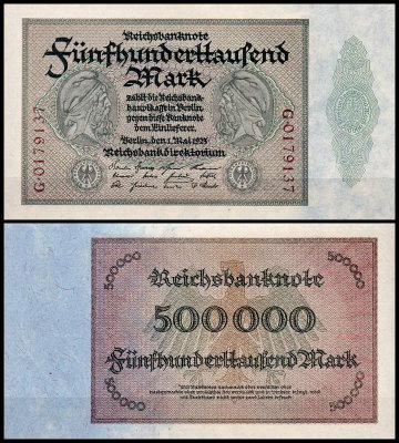 Германия 500.000 марок 1923 UNC P.88 Вариант 4