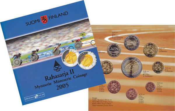 Финляндия, Набор монет 2005 года (буклет) №2