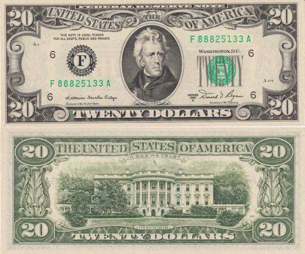 США 20 долларов 1981A (UNC Pick 471) Federal Reserve Note