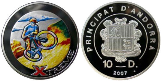 Андорра, 10 динер 2007 год, горный велосипед