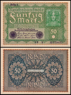 Германия 50 марок 1919 UNC P.66