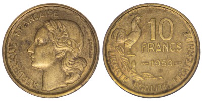 Франция, 10 франков 1953 год