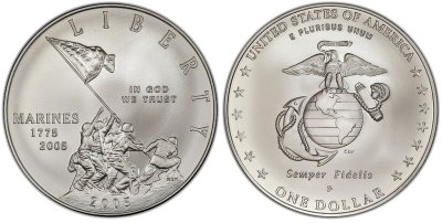 США, 1 доллар 2005 год, Корпус морской пехоты США