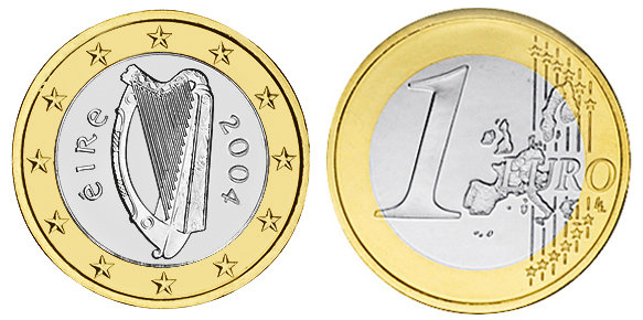Ирландия, 1 евро 2004 (UNC, биметалл)