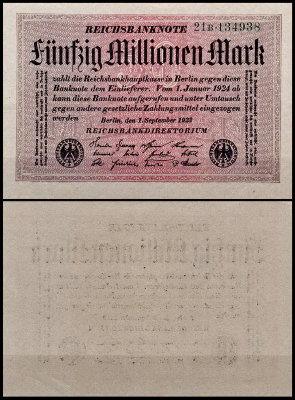 Германия 50.000.000 марок 1923 UNC P.109 Вариант 1