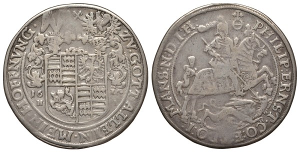 Мансфельд-Артерн 1 талер 1624 HI, Филипп Эрнст (1585-1631)