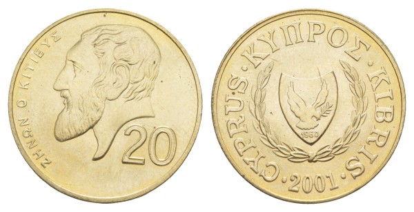 Кипр, 20 центов 2001 год