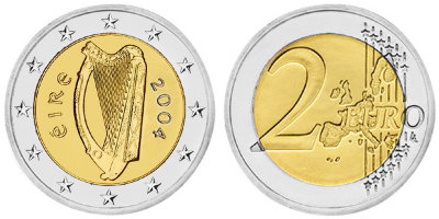 Ирландия, 2 евро 2004 (UNC, биметалл)