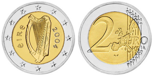 Ирландия, 2 евро 2004 (UNC, биметалл)