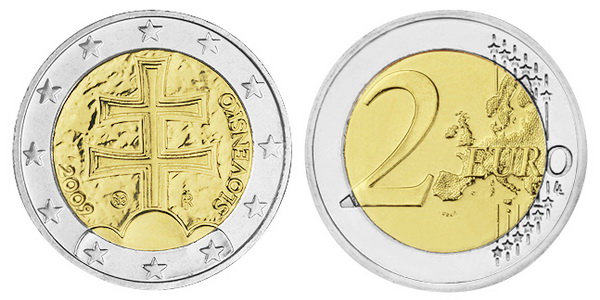 Словакия, 2 евро 2009 (UNC, биметалл)