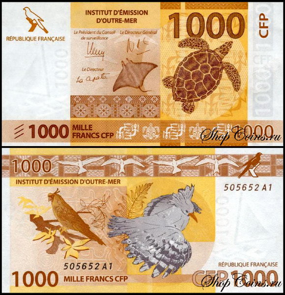 Французская Полинезия 1000 франков 2014 (UNC Pick 6)