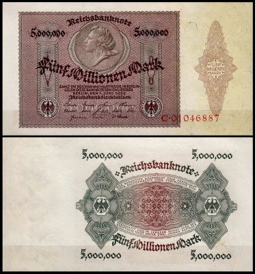 Германия 5.000.000 марок 1923 UNC P.90