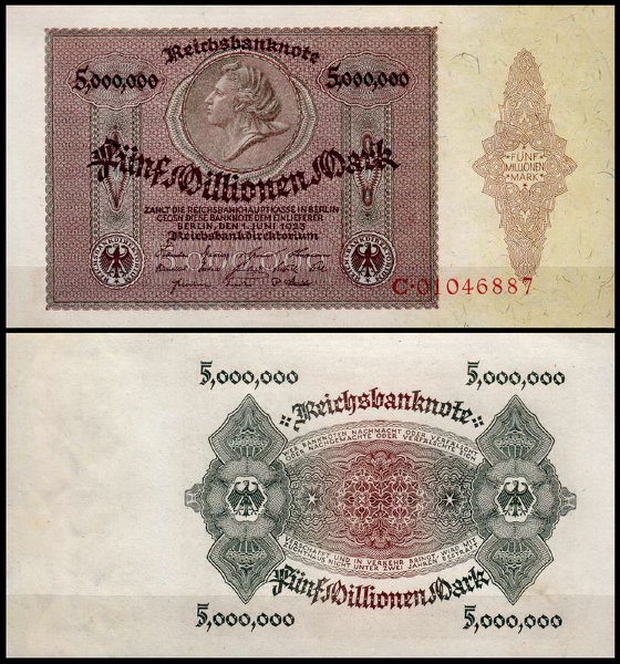 Германия 5.000.000 марок 1923 UNC P.90