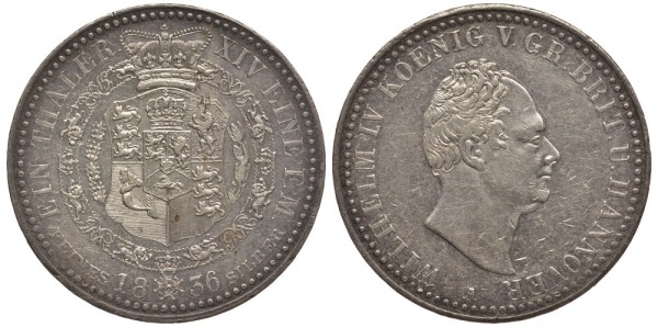 Ганновер 1 талер 1836 A, Вильгельм IV (1830-1837) 