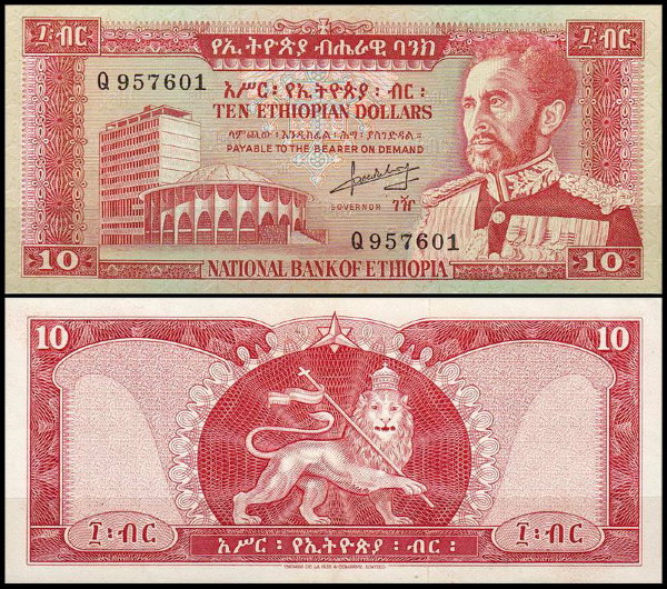 Эфиопия 10 долларов 1966 (UNC Pick 27)
