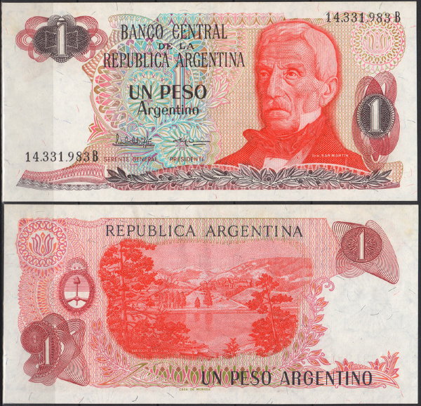 Аргентина 1 песо 1983-1984 (UNC Pick 311)