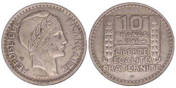 Франция, 10 франков 1948 год