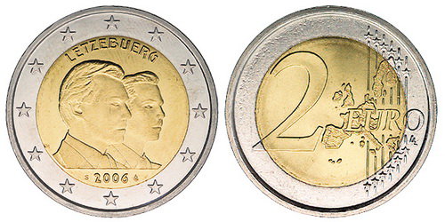 Люксембург, 2 евро 2006 (UNC) 25 лет со дня рождения наследного принца Гийома
