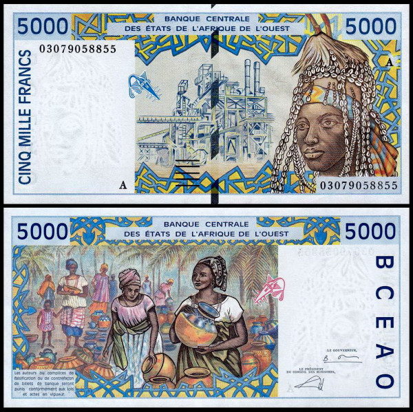 Западная Африка - Кот д’Ивуар 5000 франков 1992-2003 (UNC Pick 113A)