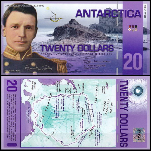 Антарктические территории 20 долларов 2008 год. UNC