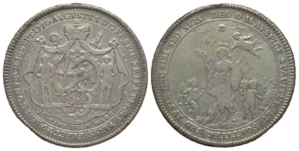 Шпеер 1 талер 1770 AS, восшествие на престол Августа Филиппа