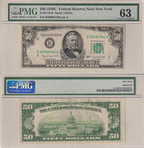 США 50 долларов 1950C (UNC Pick 453C) Federal Reserve Note