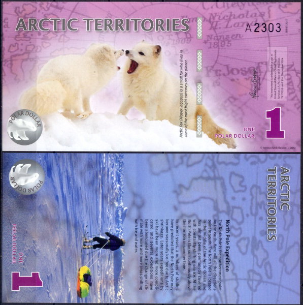 Арктические территории 1 доллар 2012 год. UNC