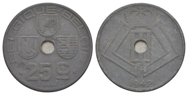 Бельгия, 25 сантимов 1942 год