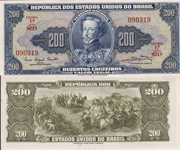 Бразилия 200 крузейро 1961-1964 (UNC Pick 171)