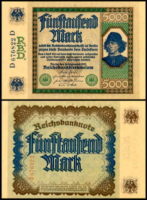 Германия 5000 марок 1922 UNC P.77