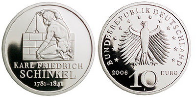 Германия, 10 евро 2006 225 лет со дня рождения Карла Фридриха Шинкеля