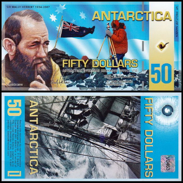 Антарктические территории 50 долларов 2010 год. UNC