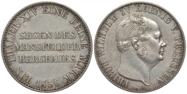 Пруссия 1 талер 1856 А, Фридрих Вильгельм IV (1840-1861)