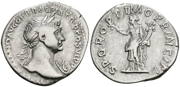 Римская Империя денарий 112 - 114 Траян