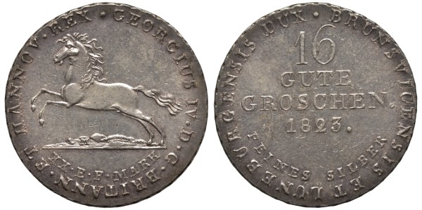 ГАННОВЕР 16 ГУТЕГРОШЕНОВ 1823 КОРОЛЬ АНГЛИИ ГЕОРГ IV