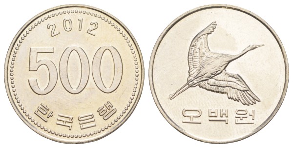 Корея 500 вон 2012 год