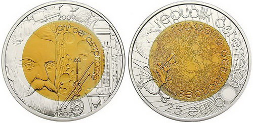 Австрия, 25 евро 2009 год, Всемирный год астрономии