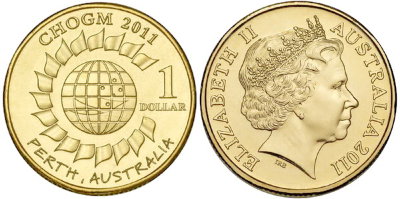 Австралия, 1 доллар 2011 (UNC, бронза) Конференция глав государств Содружества Наций