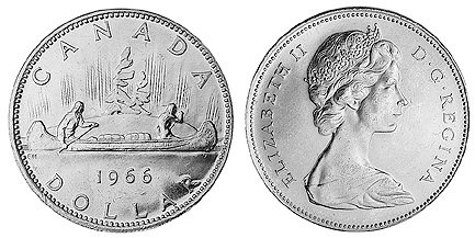 Канада, 1 доллар 1966 год, UNC