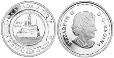 Канада 20 долларов 2012 год, корабль береговой охраны  