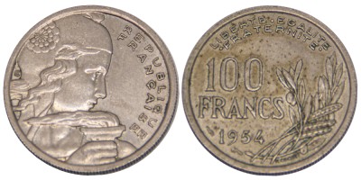 Франция, 100 франков 1954 год