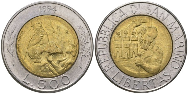Сан Марино, 500 лир 1994 год